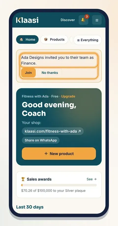 Your helper sees the invite on their dashboard and taps Join