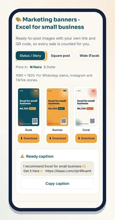 Banners with your own link and QR code, ready to download