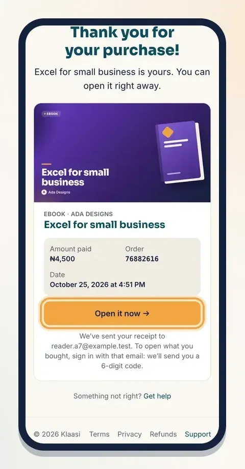 After paying, tap Open it now to start straight away