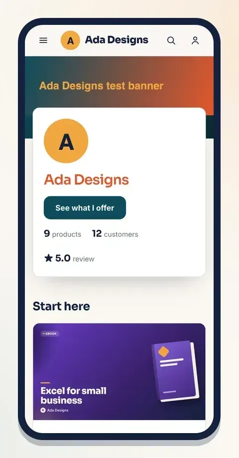 Your published website on a phone, exactly as visitors see it