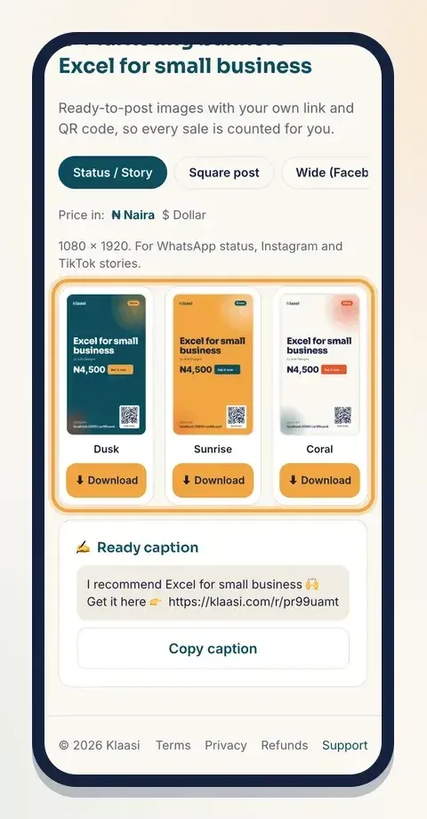 Partners get the same banners with their own link, from their partner dashboard