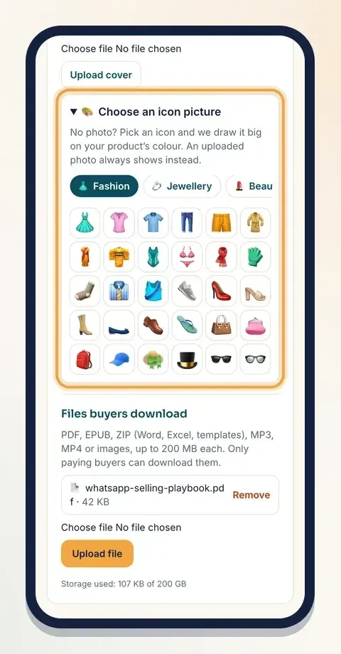 No cover photo? Open "Choose an icon picture" and tap an icon
