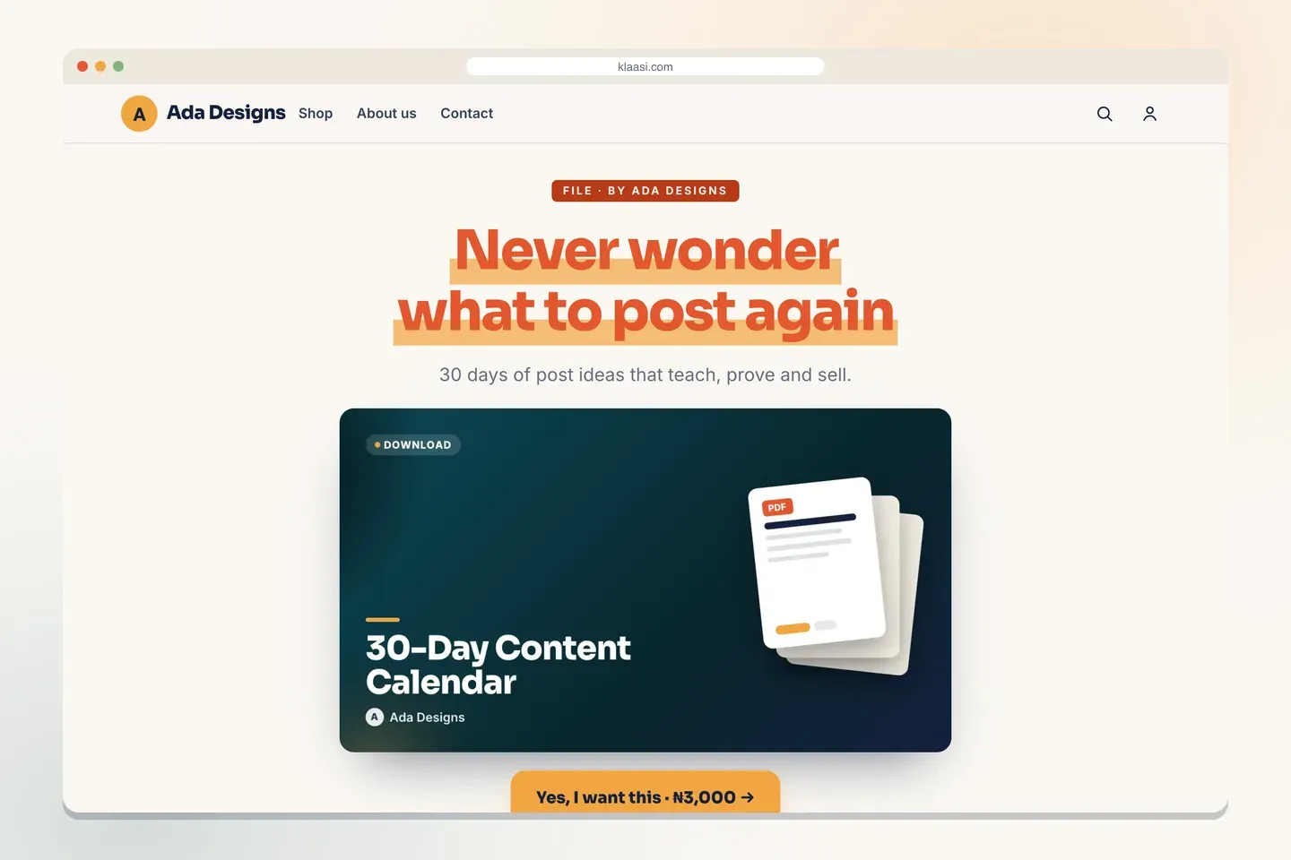 Your file product page on a computer