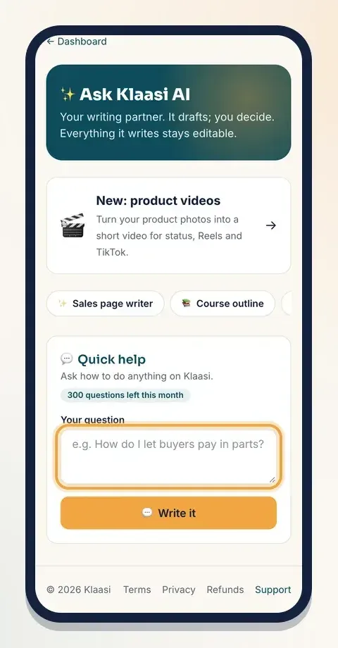Quick help answers how-to questions and works on every plan